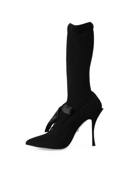 Botine Dolce & Gabbana cu șireturi din dantelă negru
