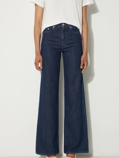 Kenzo jeansi Ayame Regular Waist Fit Jeans albastru