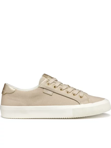 Lniane sneakersy Geox brązowe