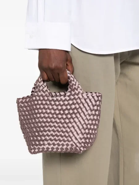 Geantă shopper Naghedi din satin violet