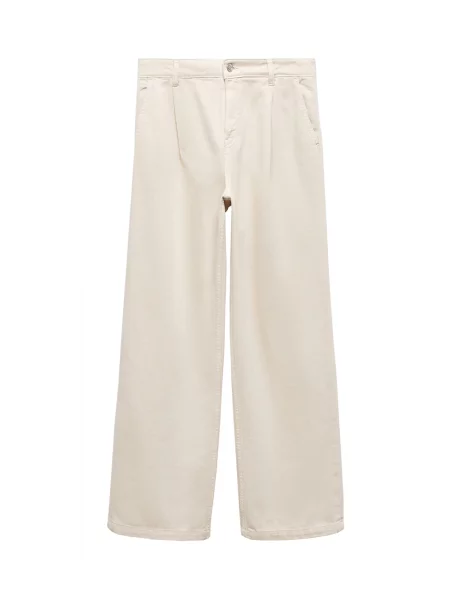 MANGO Pantaloni cu cute ARLETITA deschis bej