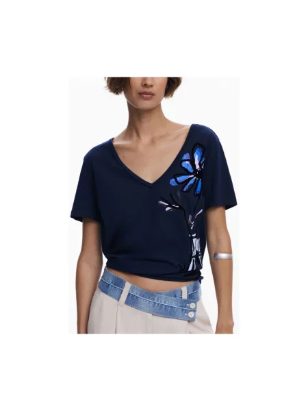 Desigual T-Shirt Dumas Granatowy niebieska