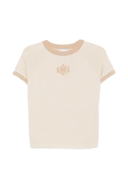 Tricou Barrie cu broderie din cașmir