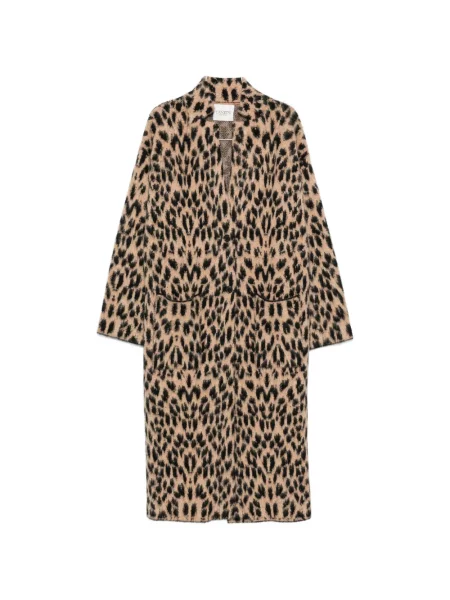 Palton Laneus tricotate cu imagine cu model leopard