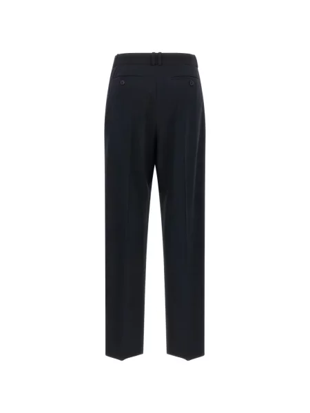 Pantaloni The Row de lână albastru