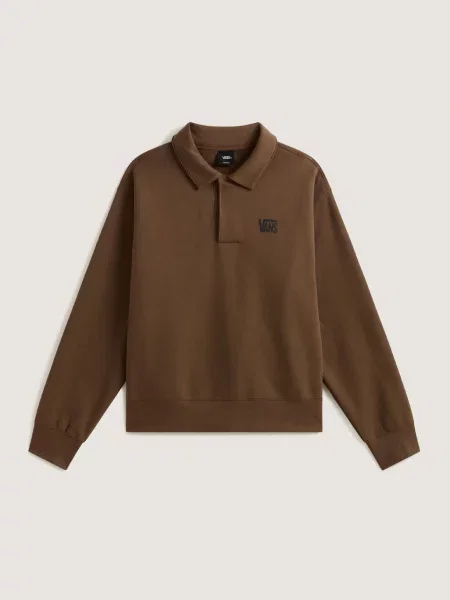 Поло Vans POLO FLEECE PULLOVER бавовна/поліестер коричневий