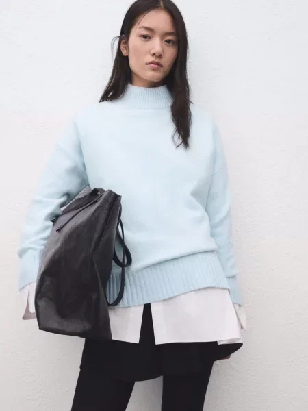 Джемпер MANGO акрил/поліестер блакитний