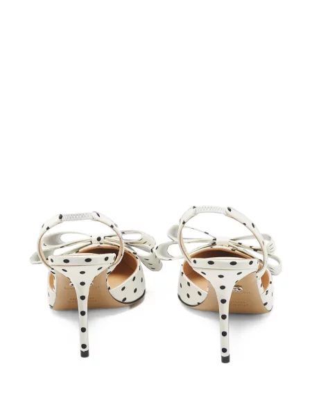 Pantofi cu toc Mach & Mach cu funde slingback alb