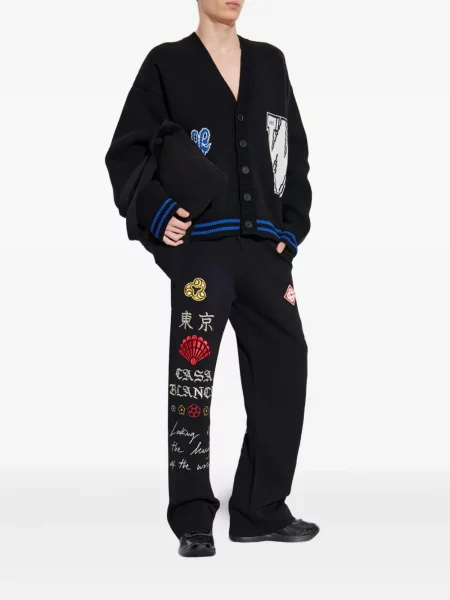 Pantaloni Casablanca cu broderie negru