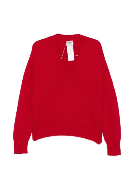 Pulover Weekend Max Mara cu decolteu în V roșu