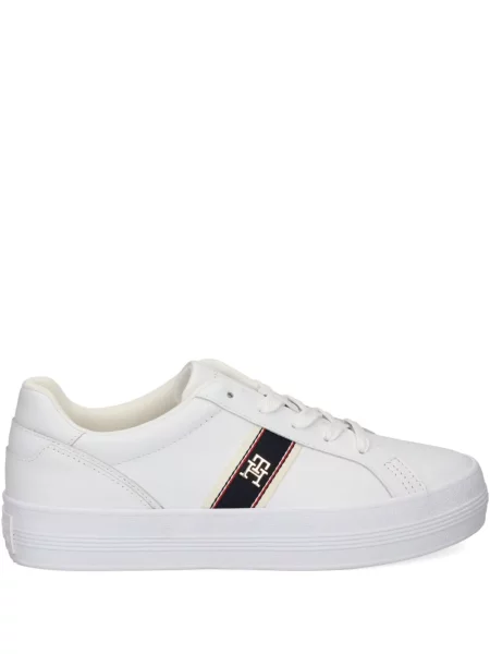 Sneakerși Tommy Hilfiger cu autograf alb