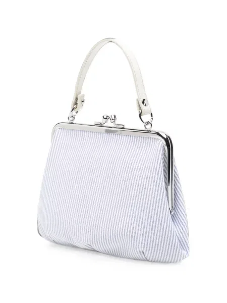 Ριγέ τσάντα shopper Vivienne Westwood λευκό
