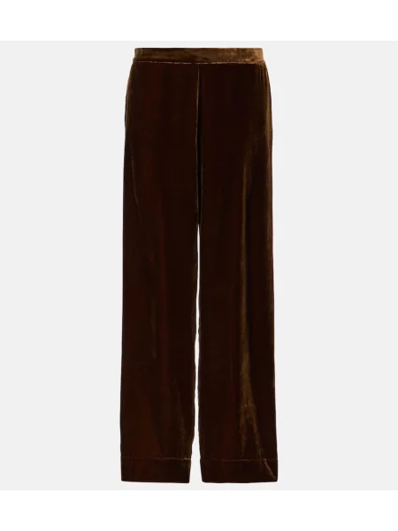 Pantaloni Asceno de catifea maro