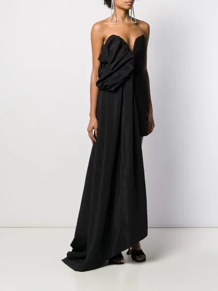 Decora rochie de cocktail Ellery asimetrică negru