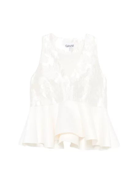 Top Ganni beżowy