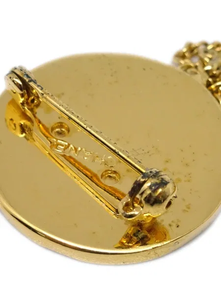 Prošívaná brož Chanel Pre-owned zlatá