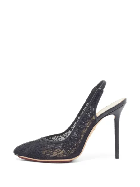 Pantofi cu toc Charlotte Olympia din dantelă slingback negru