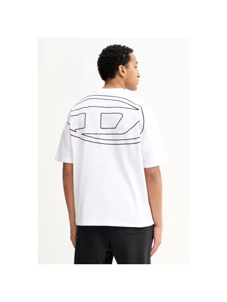 Diesel t-shirt T-BOGGY-MEGOVAL-D czarny wzorzysty biała