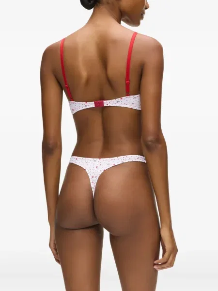 Sutien Karl Lagerfeld cu imagine cu motiv cu inimi alb