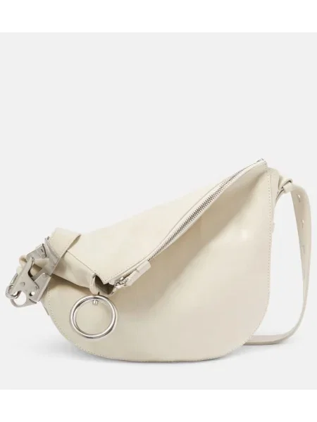 Usnjena torbica Burberry bela