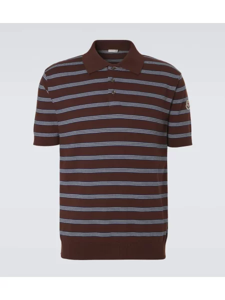 Polo Moncler cu dungi maro