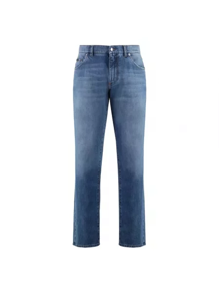Jeansy straight leg Dolce And Gabbana niebieskie