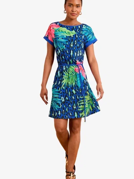 Love & roses Obleka / zelena / roza modra