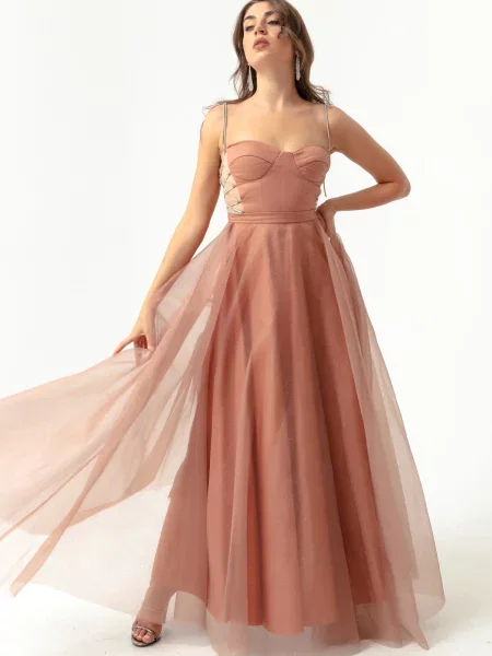 Rochie de seară Lafaba cu strasuri nurcă