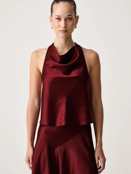 Bardot halenka se zavazováním za krkem TONI červená
