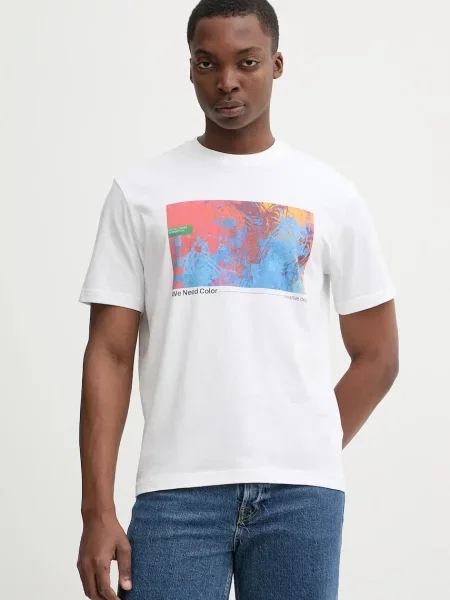 Тениска United Colors of Benetton бяло