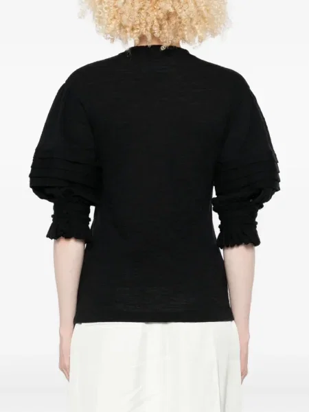 Top Jil Sander plisat negru