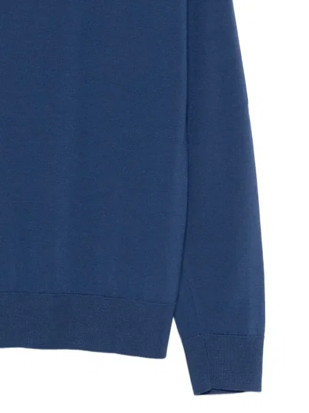 Pulover Brioni cu decolteu rotund lung albastru
