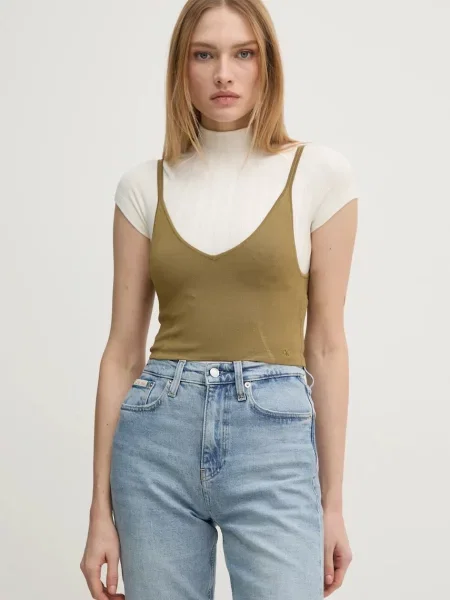 Топ Calvin Klein Jeans зелено