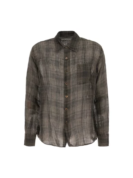 Lniana koszula w kratkę Our Legacy w kratę brązowa