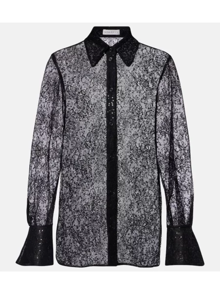 Cămașă Nina Ricci din dantelă negru