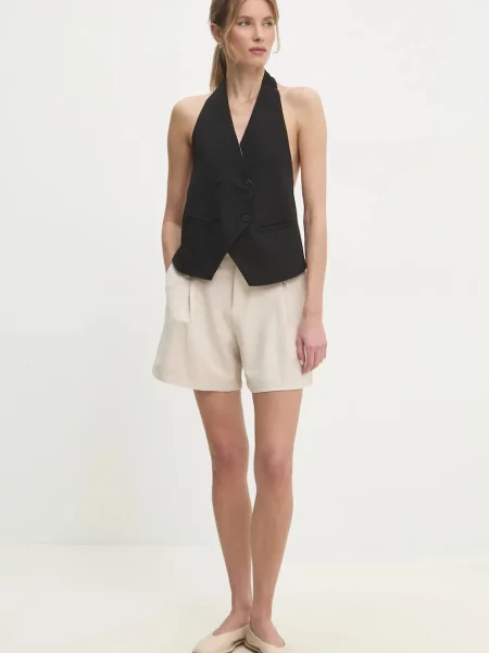 Answear Lab kamizelka dwurzędowa czarny