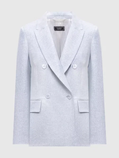 Двобортний жакет з люрексом Peserico блакитний
