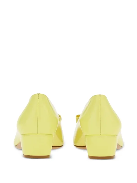 Balerini Ferragamo din piele galben