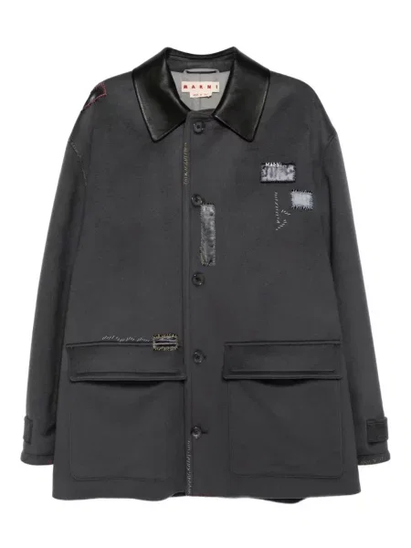 S límcem kožená bunda Marni šedá