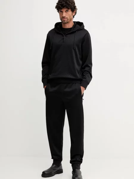 Armani Exchange bluza z kapturem gładka czarny