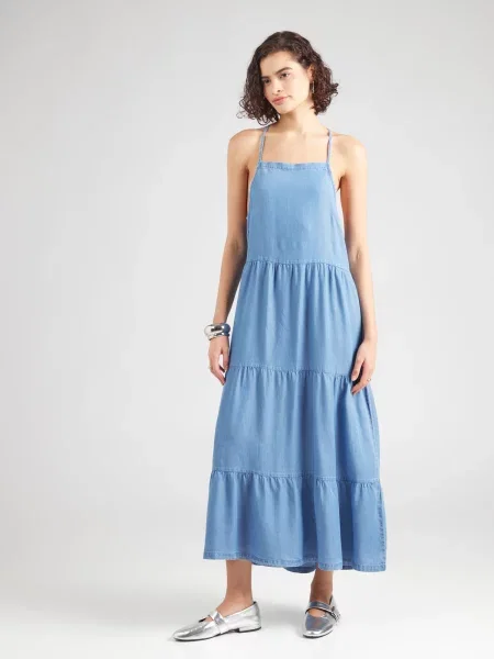 VERO MODA Obleka VMFLEUR moder denim