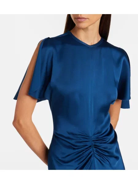 Rochie Victoria Beckham din satin albastru