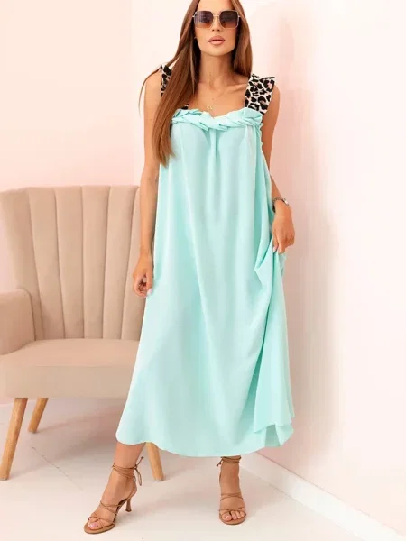 Obleka obleka Kesi Włoski s potiskom z leopardjim vzorcem