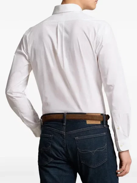 Polo Polo Ralph Lauren με αυτόγραφο ραβδωτό μεταξωτό ύφασμα κλασικό λευκό