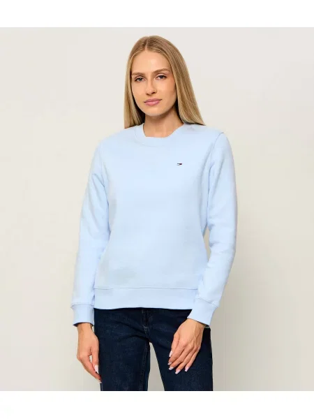 Tommy Jeans Pulóver Flag Világoskék kék