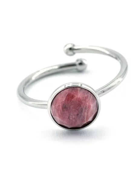 Sergio Engel Gyűrűk Beach Ring 01 Edelstahlring mit Naturstein-Cabouchon rózsa