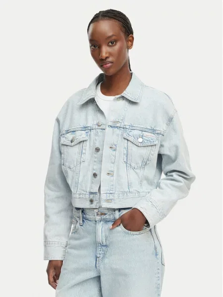 Calvin Klein Jeans Jeans jakna Cropped Fit modra