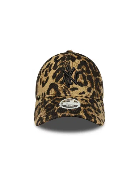Șapcă New Era cu model leopard din piele de căprioară maro