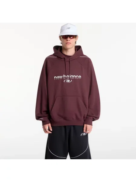 Φούτερ New Balance Trackside French Terry Hoodie Cherry Leather L