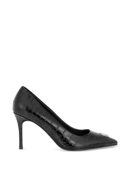 Pantofi cu toc Philipp Plein din piele cu imagine negru